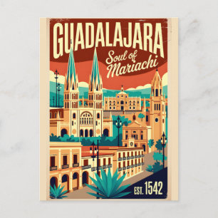 Vintage Guadalajara Mexiko Seele des Mariachi Retr Postkarte