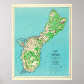 Vintage Guam Map (1965) Poster (Vorne)
