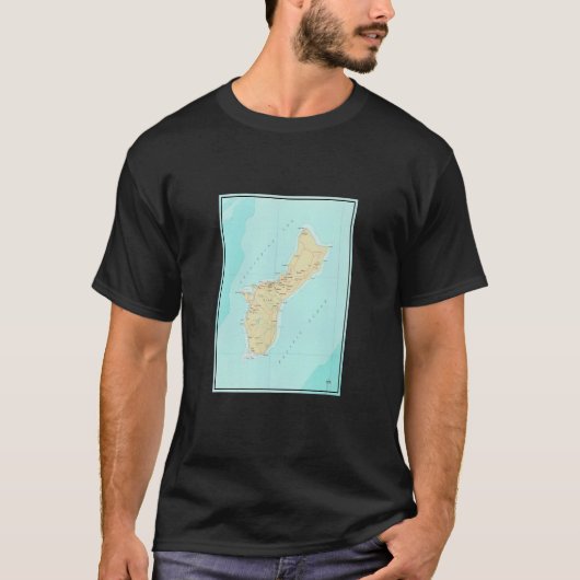 Vintage Guam Map  1970  T-Shirt (Vorderseite)