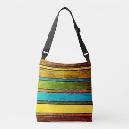 Vintage Guatemala-Rainbow-Crossbody-Beutel Tragetaschen Mit Langen Trägern