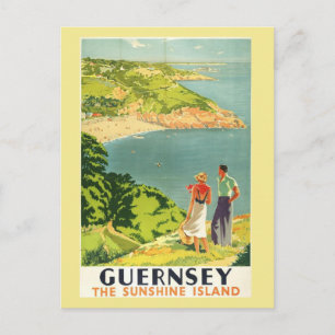 Vintage Guernsey Die Sonnenschein-Insel Postkarte