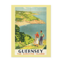 Vintage Guernsey Die Sonnenschein-Insel Postkarte