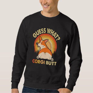 Vintage Guess Corgi Hintern Was Corgi Hund Sweatshirt