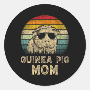 Vintage Guinea Schweinefleisch Mama Guinea Schwein Runder Aufkleber