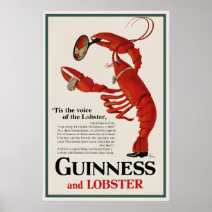 Vintage-Guinness-Hummerposter-Druck, irisches Bier Poster