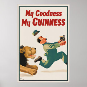 Vintage Guinness Löwe Poster Druck, Meine Güte