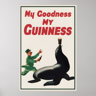 Vintage Guinness Siegel Poster Druck, Meine Güte