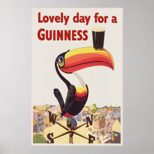 Vintage Guinness-Tukan-Plakatdruck, irisches Bier Poster