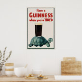 Vintage Guinness Turtle Poster Druck, Irisches Bie (Küche)