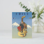 Vintage Guitar Chile Reisen Postkarte (Stehend Vorderseite)
