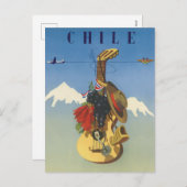 Vintage Guitar Chile Reisen Postkarte (Vorne/Hinten)