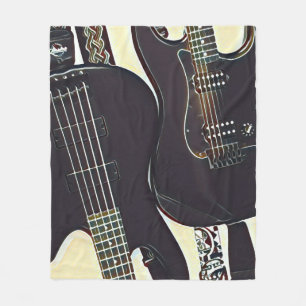 Vintage guitarist birthday gift fleecedecke
