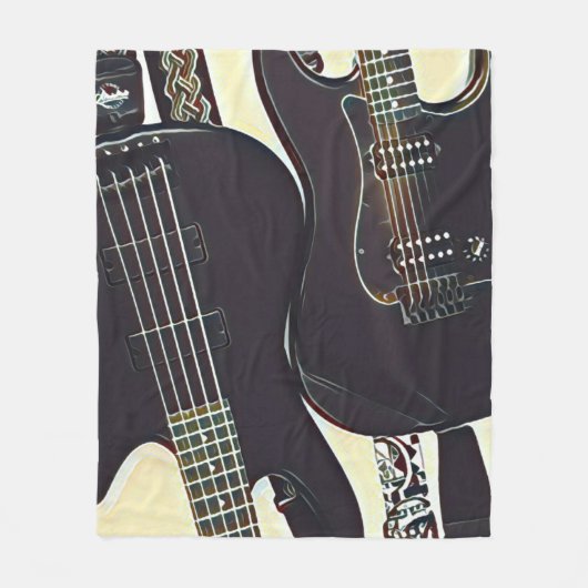 Vintage guitarist birthday gift fleecedecke (Vorderseite)