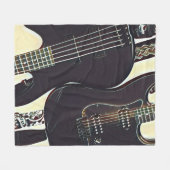 Vintage guitarist birthday gift fleecedecke (Vorderseite (Horizontal))