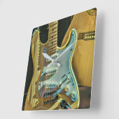 Vintage guitarist birthday gift quadratische wanduhr (Winkel)