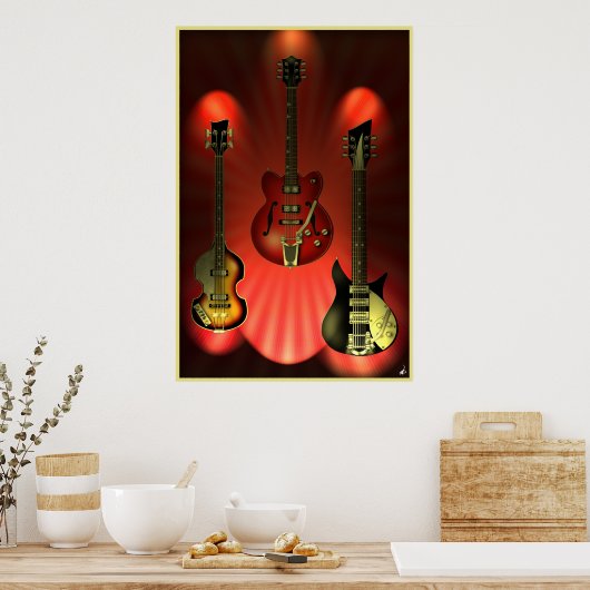 Vintage Guitars Poster (Küche)