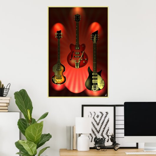 Vintage Guitars Poster (Heimbüro)