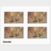 Vintage Gullivers Reisen von Arthur Rackham Rechteckiger Aufkleber (Blatt)