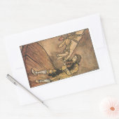 Vintage Gullivers Reisen von Arthur Rackham Rechteckiger Aufkleber (Umschlag)