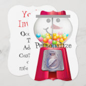 Vintage Gumball-Schneemaschine Einladung (Vorne/Hinten)