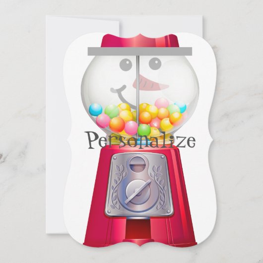 Vintage Gumball-Schneemaschine Einladung (Vorderseite)