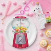 Vintage Gumball-Schneemaschine Pappteller (Party)