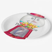 Vintage Gumball-Schneemaschine Pappteller (Schrägansicht)