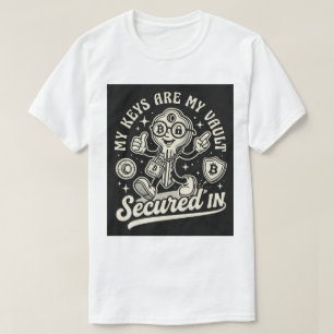 Vintage-Gummischlauch-Schlüssel-Maskottchen-Bitcoi T-Shirt