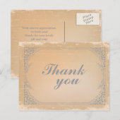 Vintage Gunmetall-Schriftrolle bedankt Postkarte (Vorne/Hinten)