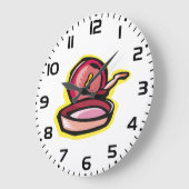 Vintage Gürtelschnüre Retro Kochkunst Große Wanduhr (Winkel)