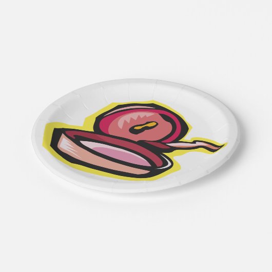 Vintage Gürtelschnüre Retro Kochkunst Pappteller (Schrägansicht)