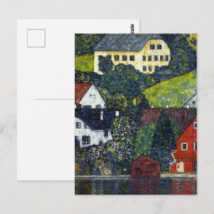Vintage Gustav Klimt Häuser Unterach Attersee Kuns Postkarte