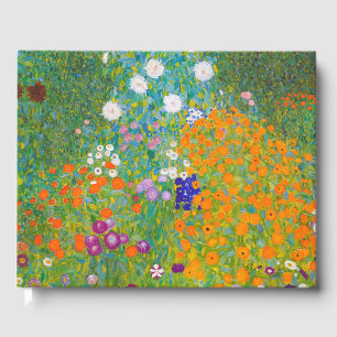 Vintage-Gustav-Klimt-Häuslicher-Garten-Blumenkunst Gästebuch