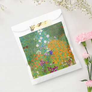 Vintage-Gustav-Klimt-Häuslicher-Garten-Blumenkunst Geschenktütchen