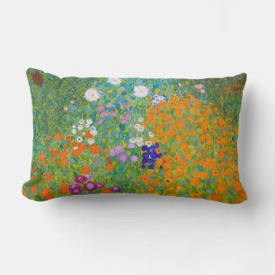 Vintage-Gustav-Klimt-Häuslicher-Garten-Blumenkunst Lendenkissen