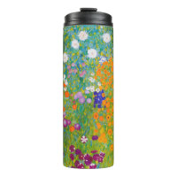 Vintage-Gustav-Klimt-Häuslicher-Garten-Blumenkunst