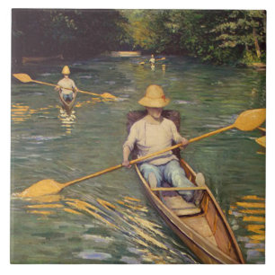 Vintage Gustave Caillebotte Skiffs auf der Yerres Fliese