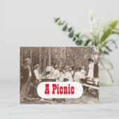 Vintage gute altmodische Picnic-Party Einladung (Stehend Vorderseite)