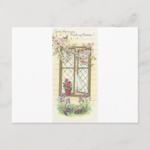 Vintage "Guten Morgen und gute Besserung" Postkarte