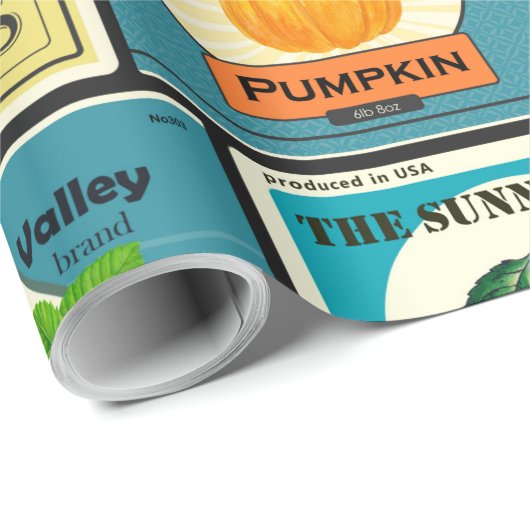 Vintage Gütesiegel in Dosen Geschenkpapier (Rolleneckpunkt)