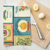 Vintage Gütesiegel in Dosen Geschirrtuch (Viertel Falte)