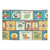 Vintage Gütesiegel in Dosen Kissenbezug (Rückseite-Links)