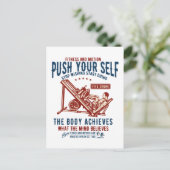 Vintage Gym-Fitness Motivation Postkarte (Stehend Vorderseite)