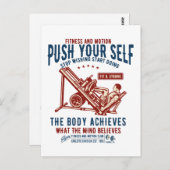 Vintage Gym-Fitness Motivation Postkarte (Vorne/Hinten)