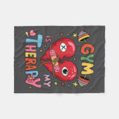 Vintage Gym Is My Therapy Gym Workout Fitness Moti Fleecedecke (Vorderseite (Horizontal))