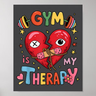 Vintage Gym ist mein Therapie-Turnhalle Workout Fi Poster