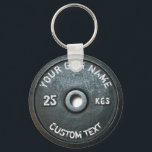 Vintage Gym Owner or User Fitness Funny Schlüsselanhänger<br><div class="desc">Vintage Gym Owner or User Fitness Funny dark gray rusty round weightplate image with custom curved gym name text - perfect gift for those love workout,  fitness and bodybuilding,  or just like to spend time in gymnasium</div>