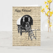 Vintage Gypsy Wagon Karte (Gelbe Blume)