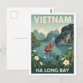 Vintage Ha Long Bucht Postkarte (Vorne/Hinten)