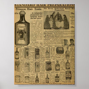 Vintage Haarartprodukte Poster